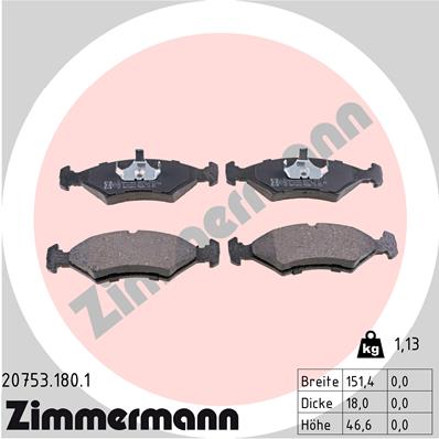 ZIMMERMANN Fékbetét, mind 20753.180.1_ZIM