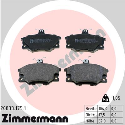 ZIMMERMANN Első fékbetét 20833.175.1_ZIM