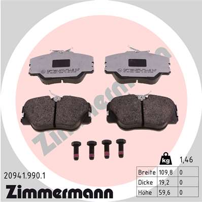 ZIMMERMANN Fékbetét, mind 20941.990.1_ZIM