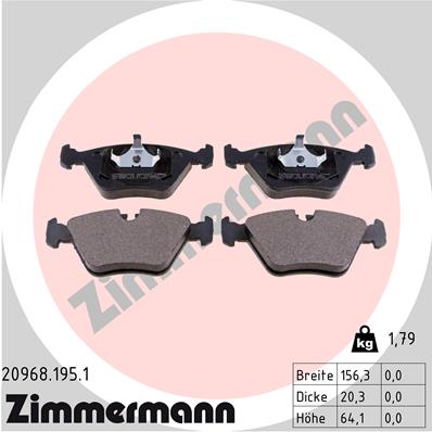 ZIMMERMANN Első fékbetét 20968.195.1_ZIM