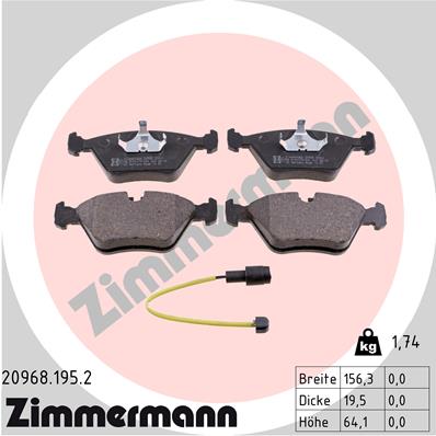 ZIMMERMANN Első fékbetét 20968.195.2_ZIM