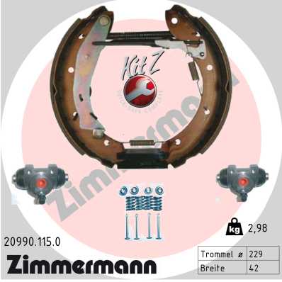 ZIMMERMANN Fékpofa 20990.115.0_ZIM