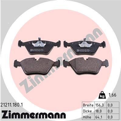 ZIMMERMANN Első fékbetét 21211.180.1_ZIM