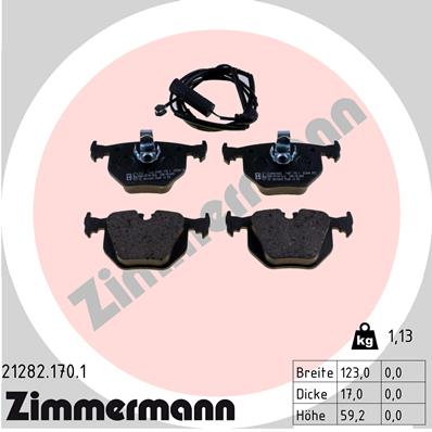 ZIMMERMANN Hátsó fékbetét 21282.170.1_ZIM