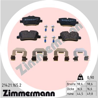 ZIMMERMANN Hátsó fékbetét 21421.165.2_ZIM