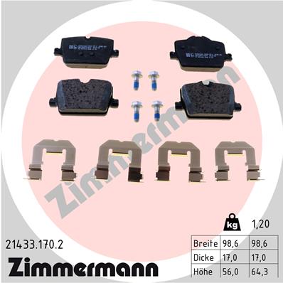 ZIMMERMANN Fékbetét, mind 21433.170.2_ZIM