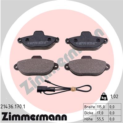 ZIMMERMANN Első fékbetét 21436.170.1_ZIM