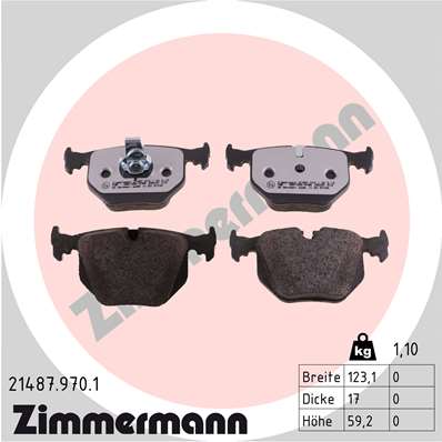 ZIMMERMANN Hátsó fékbetét 21487.970.1_ZIM