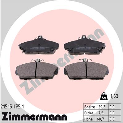 ZIMMERMANN Első fékbetét 21515.175.1_ZIM