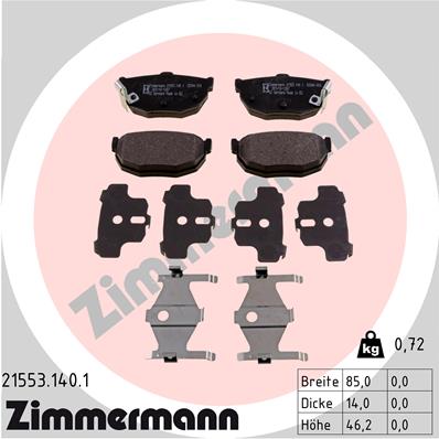 ZIMMERMANN Hátsó fékbetét 21553.140.1_ZIM