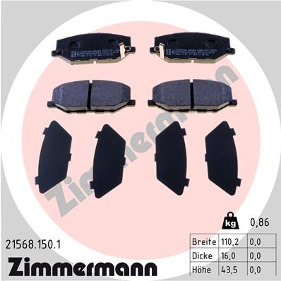 ZIMMERMANN Fékbetét, mind 21568.150.1_ZIM