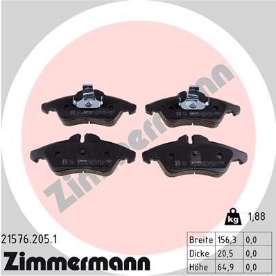 ZIMMERMANN Első fékbetét 21576.205.1_ZIM