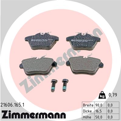 ZIMMERMANN Hátsó fékbetét 21606.165.1_ZIM