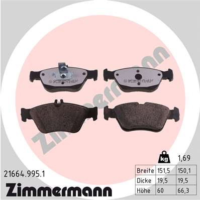 ZIMMERMANN Első fékbetét 21664.995.1_ZIM