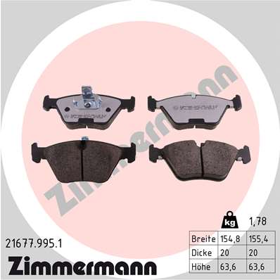 ZIMMERMANN Első fékbetét 21677.995.1_ZIM