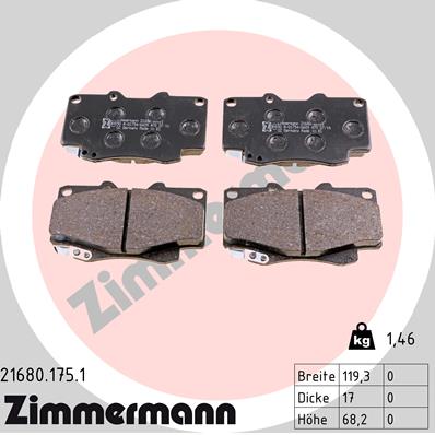 ZIMMERMANN Első fékbetét 21680.175.1_ZIM