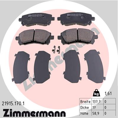 ZIMMERMANN Első fékbetét 21915.170.1_ZIM