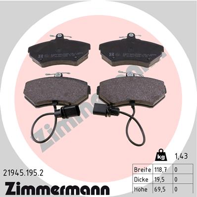 ZIMMERMANN Első fékbetét 21945.195.2_ZIM