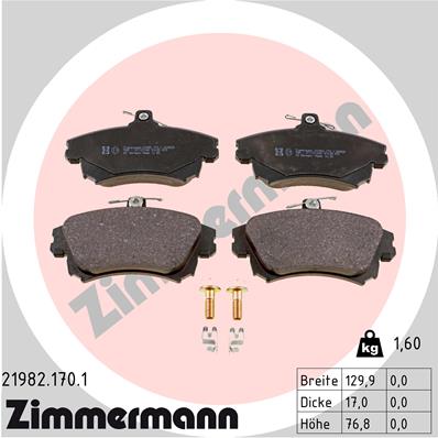 ZIMMERMANN Első fékbetét 21982.170.1_ZIM