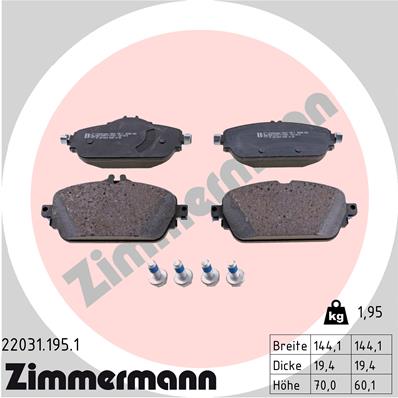 ZIMMERMANN Első fékbetét 22031.195.1_ZIM