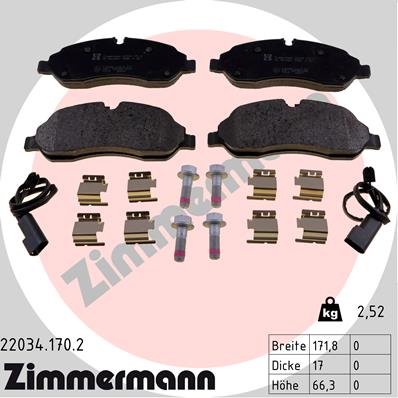 ZIMMERMANN Fékbetét, mind 22034.170.2_ZIM