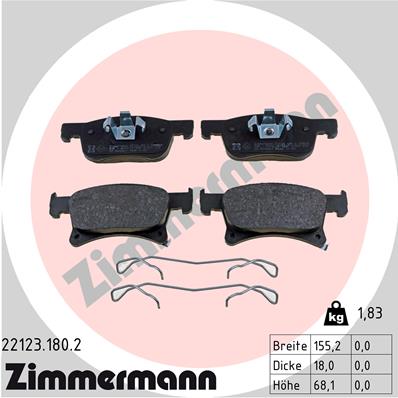 ZIMMERMANN Fékbetét, mind 22123.180.2_ZIM