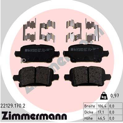 ZIMMERMANN Hátsó fékbetét 22129.170.2_ZIM