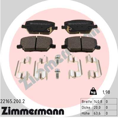 ZIMMERMANN Első fékbetét 22165.200.2_ZIM