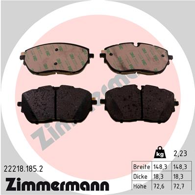 ZIMMERMANN Fékbetét, mind 22218.185.2_ZIM