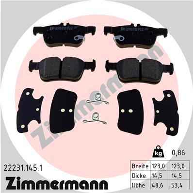 ZIMMERMANN Hátsó fékbetét 22231.145.1_ZIM