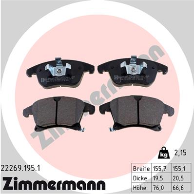 ZIMMERMANN Első fékbetét 22269.195.1_ZIM