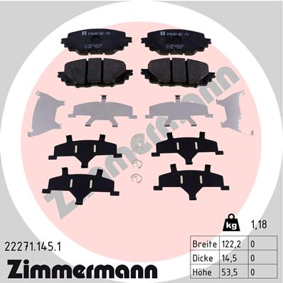 ZIMMERMANN Fékbetét, mind 22271.145.1_ZIM