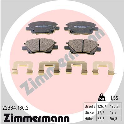 ZIMMERMANN Fékbetét, mind 22334.180.2_ZIM