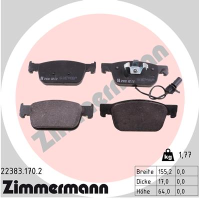 ZIMMERMANN Első fékbetét 22383.170.2_ZIM