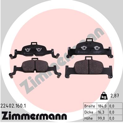 ZIMMERMANN Első fékbetét 22402.160.1_ZIM