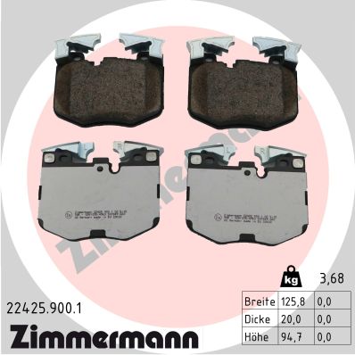 ZIMMERMANN Fékbetét, mind 22425.900.1_ZIM