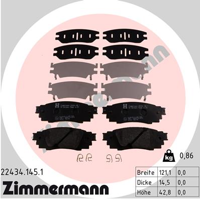 ZIMMERMANN Hátsó fékbetét 22434.145.1_ZIM