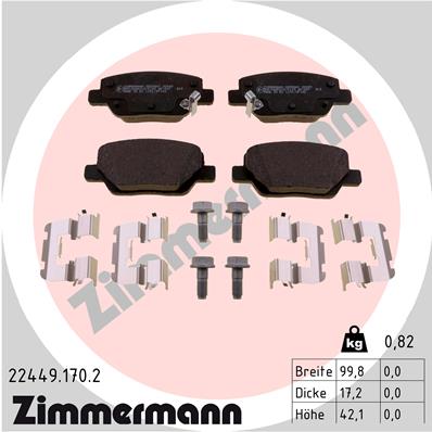 ZIMMERMANN Hátsó fékbetét 22449.170.2_ZIM