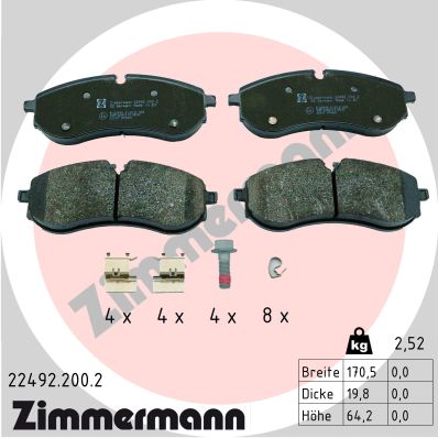 ZIMMERMANN Fékbetét, mind 22492.200.2_ZIM