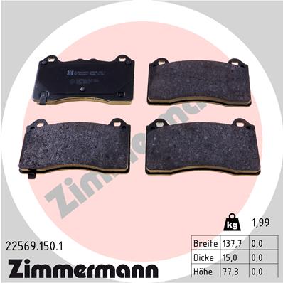 ZIMMERMANN Fékbetét, mind 22569.150.1_ZIM