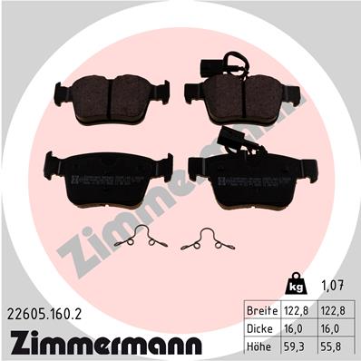 ZIMMERMANN Hátsó fékbetét 22605.160.2_ZIM