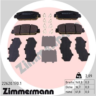 ZIMMERMANN Fékbetét, mind 22620.170.1_ZIM