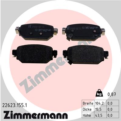 ZIMMERMANN Hátsó fékbetét 22623.155.1_ZIM