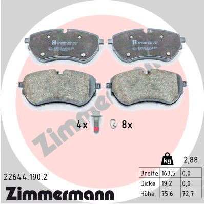 ZIMMERMANN Fékbetét, mind 22644.190.2_ZIM