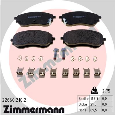 ZIMMERMANN Első fékbetét 22660.210.2_ZIM