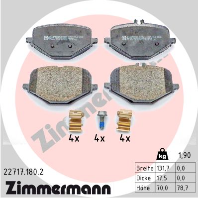 ZIMMERMANN Fékbetét, mind 22717.180.2_ZIM