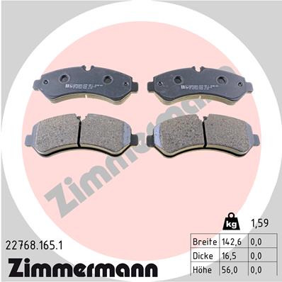 ZIMMERMANN Fékbetét, mind 22768.165.1_ZIM