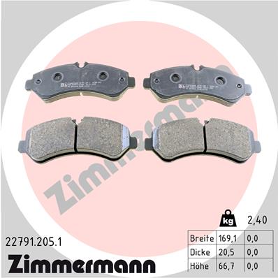 ZIMMERMANN Fékbetét, mind 22791.205.1_ZIM