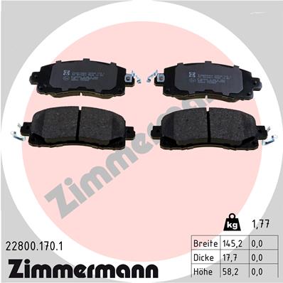 ZIMMERMANN Fékbetét, mind 22800.170.1_ZIM