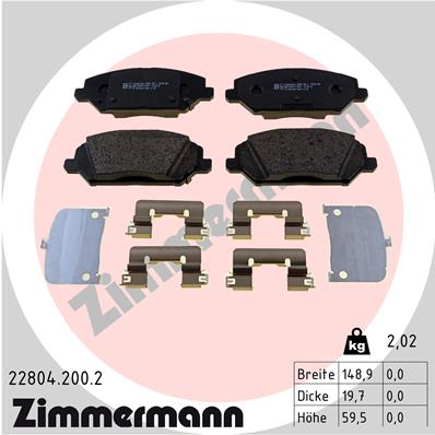 ZIMMERMANN Első fékbetét 22804.200.2_ZIM